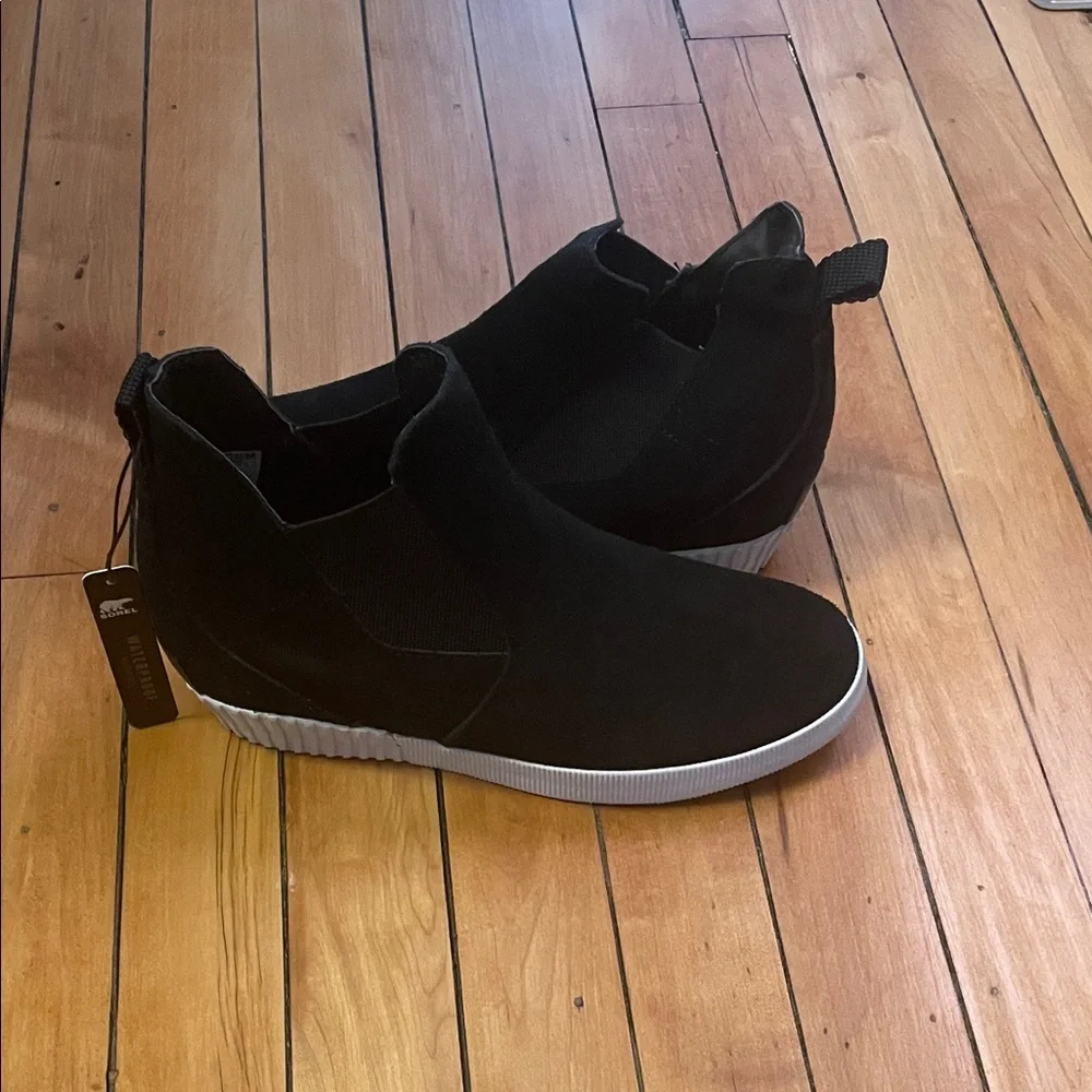 New Sorel Out N About Slip-On Wedge Shoe II Black Boots - Picture 7 of 14